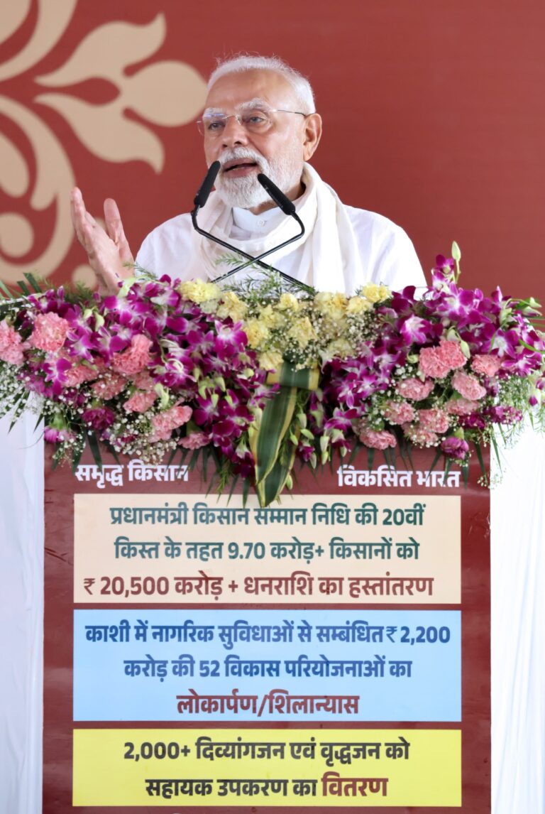 उत्तर प्रदेश के वाराणसी में विकास कार्यों के शिलान्यास और उद्घाटन के अवसर पर प्रधानमंत्री के संबोधन का मूल पाठ