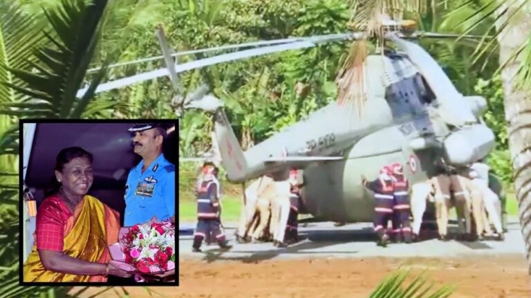 राष्ट्रपति द्रौपदी मुर्मू के हेलीकॉप्टर की लैंडिंग के दौरान हेलिपैड धंसा, हादसा टला,अधिकारियों में मची भगदड़…