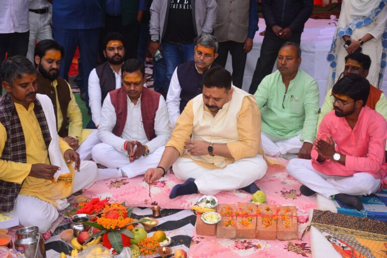 स्टाम्प मंत्री ने उप निबंधक कार्यालय गंगापुर के नवीन भवन निर्माण का किया भूमि पूजन