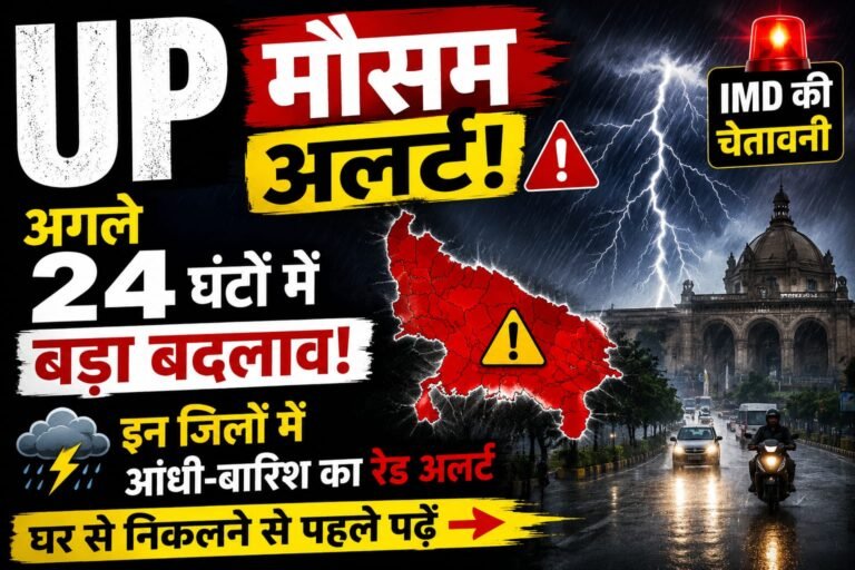 अगले 24 घंटों में बड़ा बदलाव! इन जिलों में आंधी-बारिश का अलर्ट