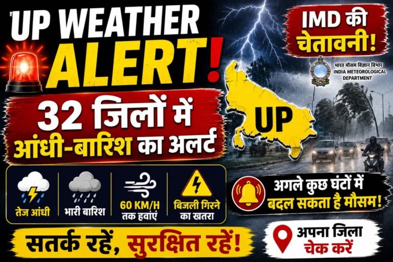 32 जिलों में मौसम का कहर! अगले कुछ घंटों में आंधी-बारिश