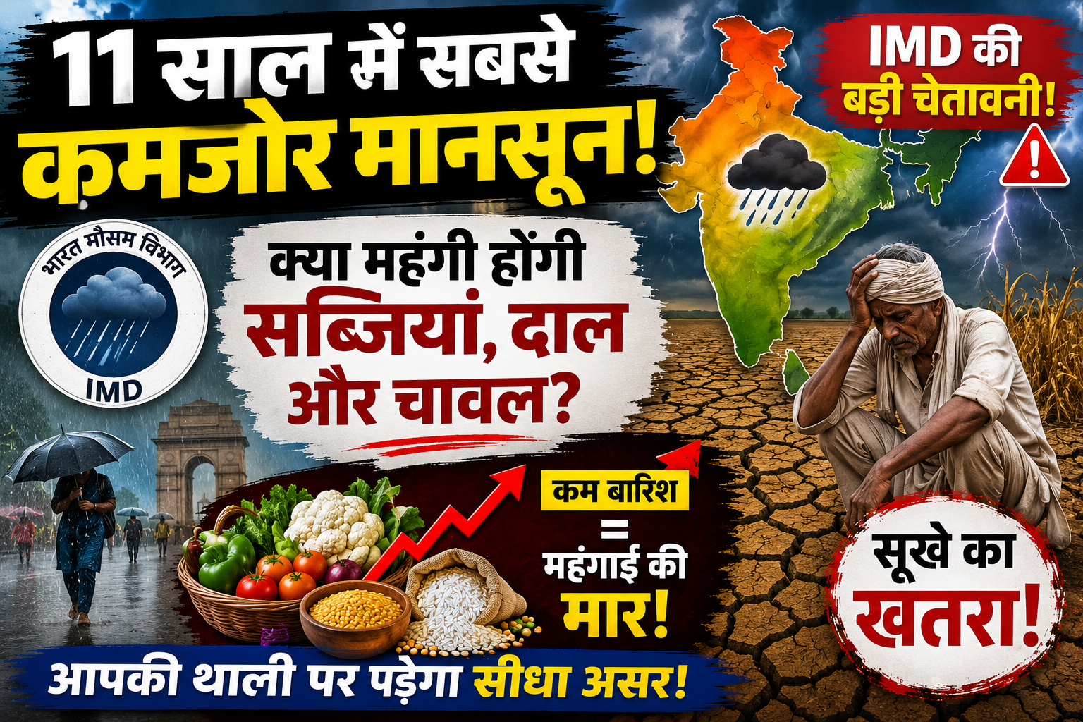 बारिश कम, मुसीबत ज़्यादा , भारत पर सूखे का साया