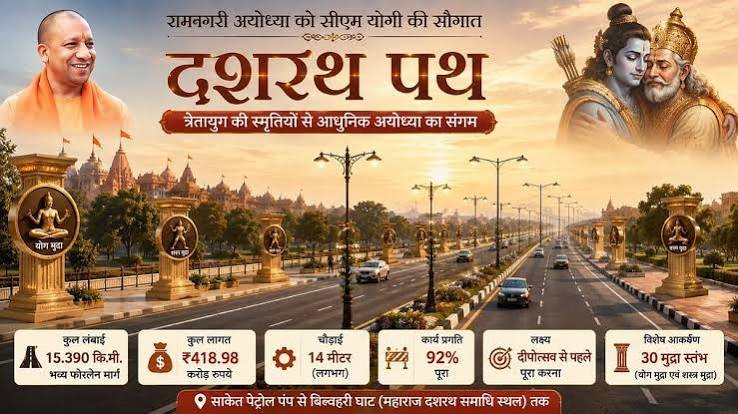 दीपोत्सव से पहले अयोध्या को मिलेगी दशरथ पथ की सौगात, त्रेतायुग की स्मृतियों से जुड़ेगा रामनगरी का नया मार्ग