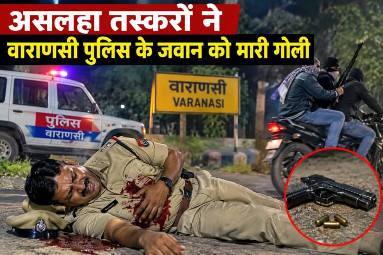 असलहा तस्करों ने कांस्टेबल को मारी गोली,जवाबी कार्रवाई में एक तस्कर को पैर में गोली मारकर किया गया गिरफ्तार।